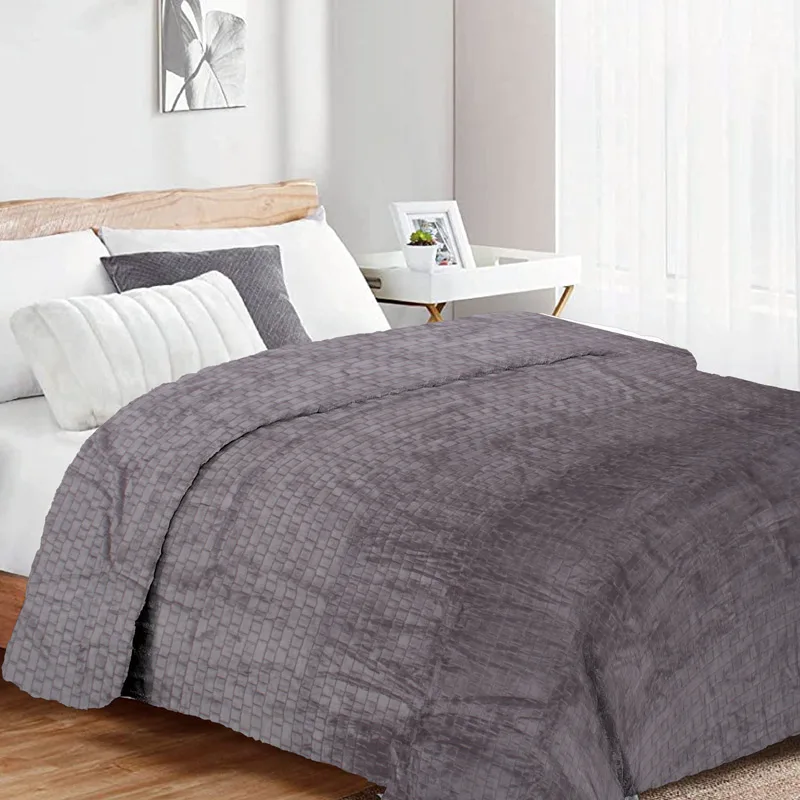 Κουβέρτα Fleece Μονή 160x220 Dimcol Brick 06 Grey