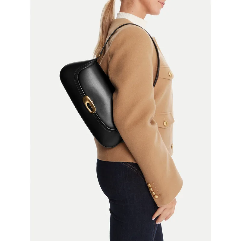 Τσάντα Calvin Klein Hardware Flap Shoulder Bag LV04F3146G Μαύρο