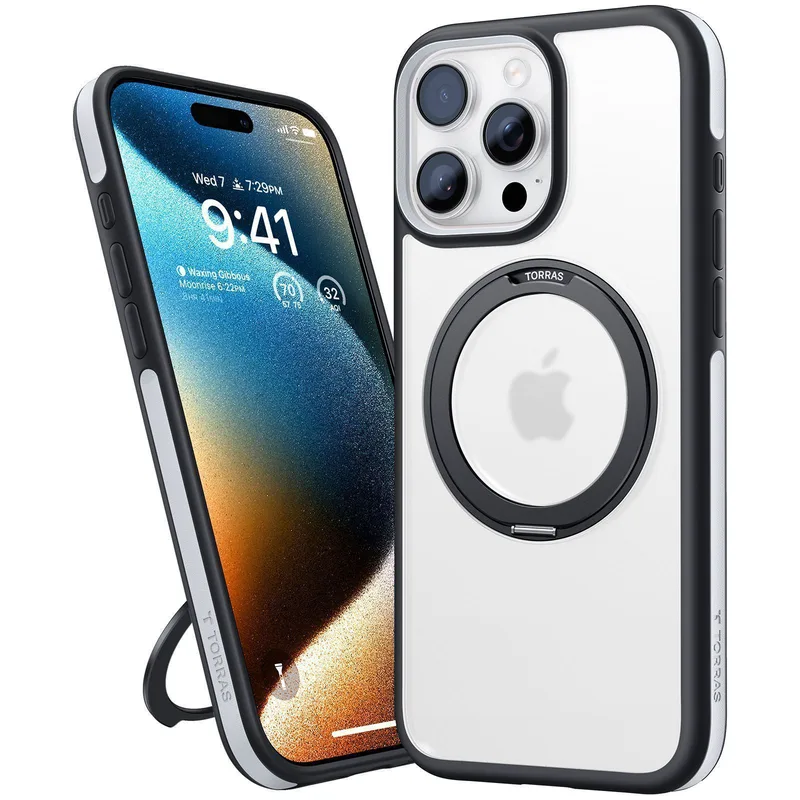Θήκη Torras Ostand R Fusion MagSafe Kickstand Black iPhone 16 Pro