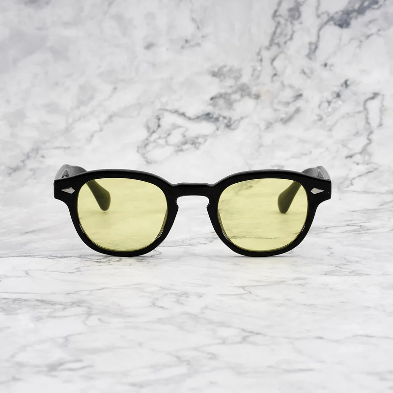 JOHNNY Tinted Sunglasses | Black | Yellow Shades | Explicit Poets Sunglasses