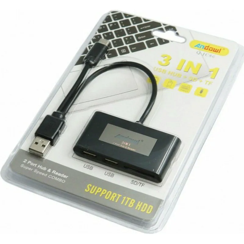 Andowl USB 2.0 Hub 3 Θυρών με σύνδεση USB-A