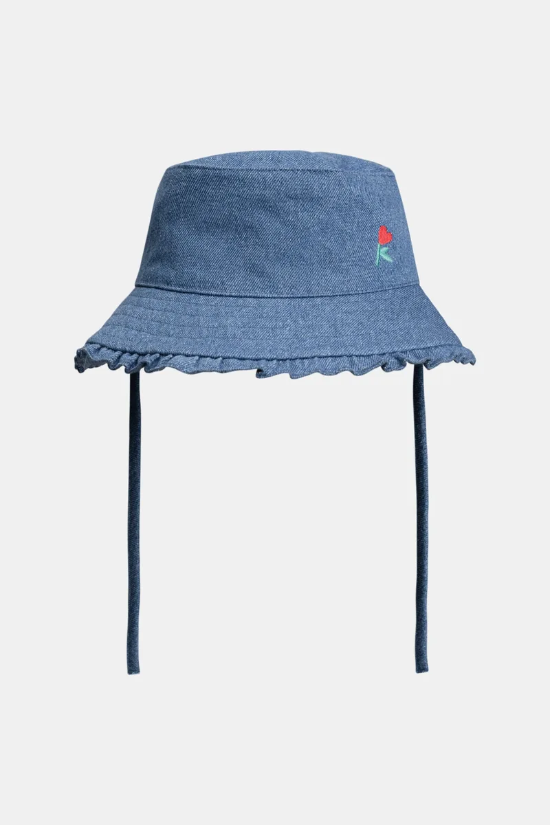 DPAM βρεφικό denim καπέλο για κορίτσια "Rose" - 375949 Denim Blue