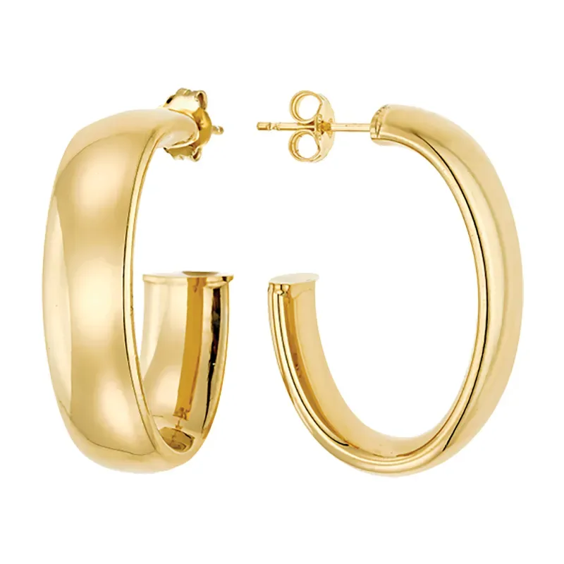 Επίχρυσοι κρίκοι Vogue 925 με πλατιά γάμπα 9770201 9770201 Ασήμι
