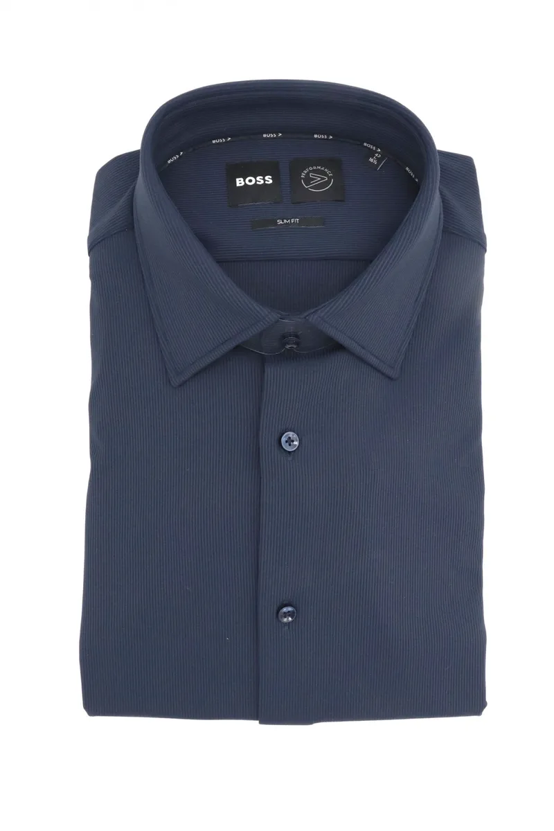BOSS PERFORMANCE ΠΟΥΚΑΜΙΣΟ ΚΟΤΛΕ SLIM FIT P-HANK-KENT-C1-222 ΜΠΛΕ