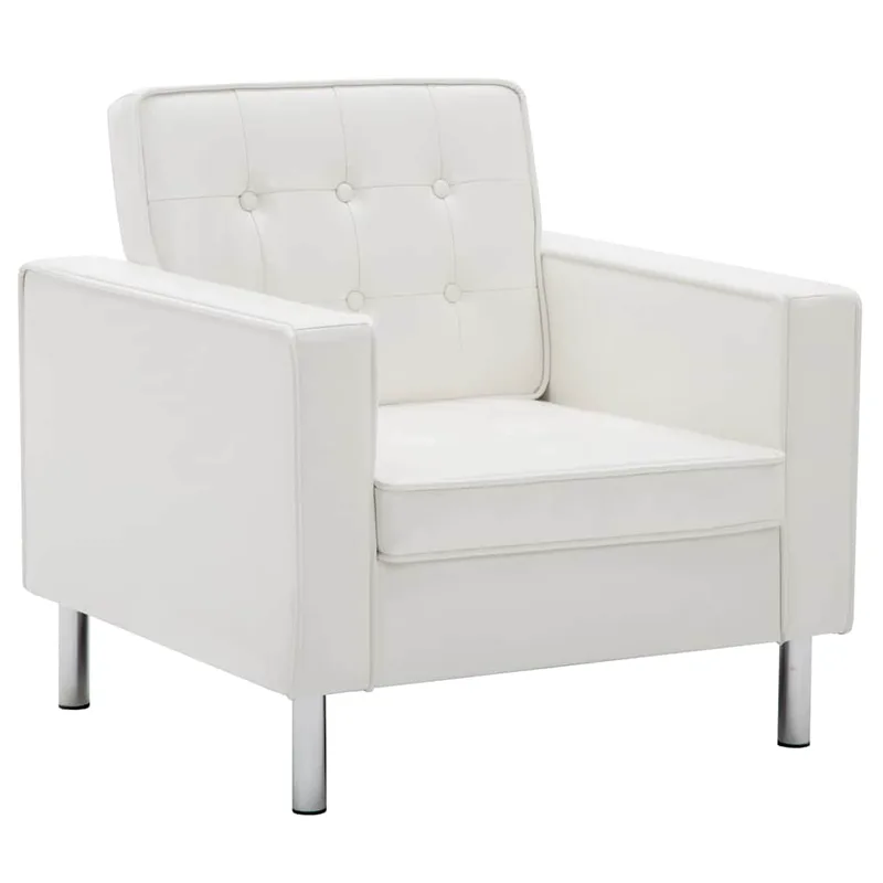 vidaXL Πολυθρόνα Λευκή 75x70x75 εκ. από Συνθετικό Δέρμα
