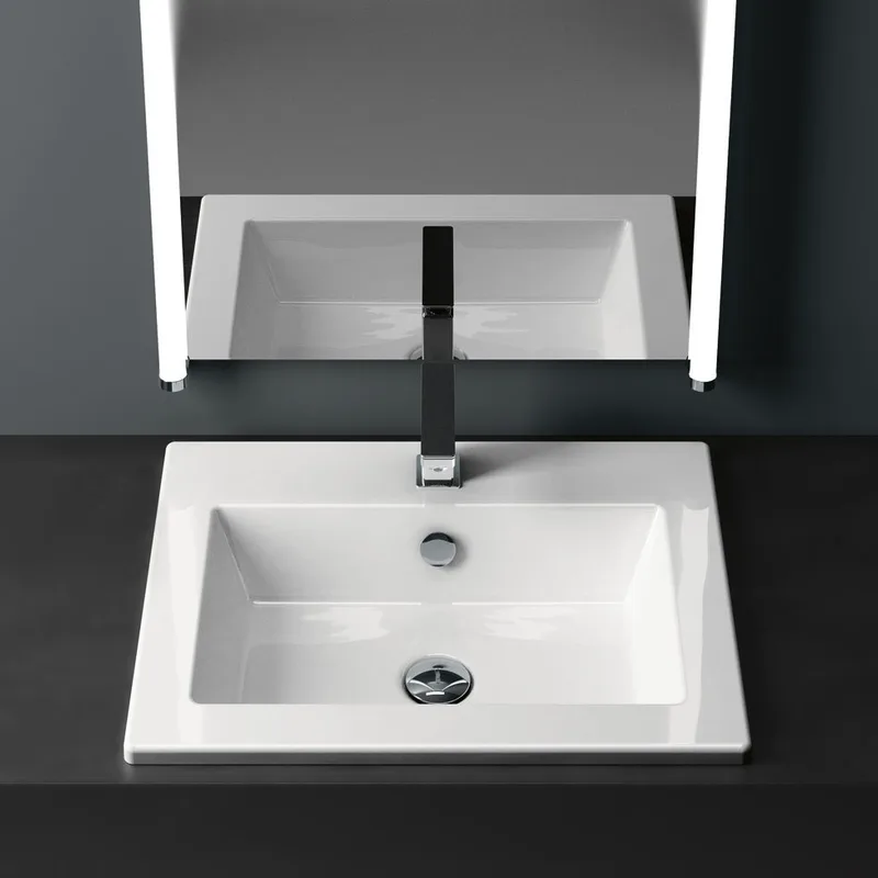 Νιπτήρας Ένθετος GSI Kube 8933 Λευκό (58x45cm)