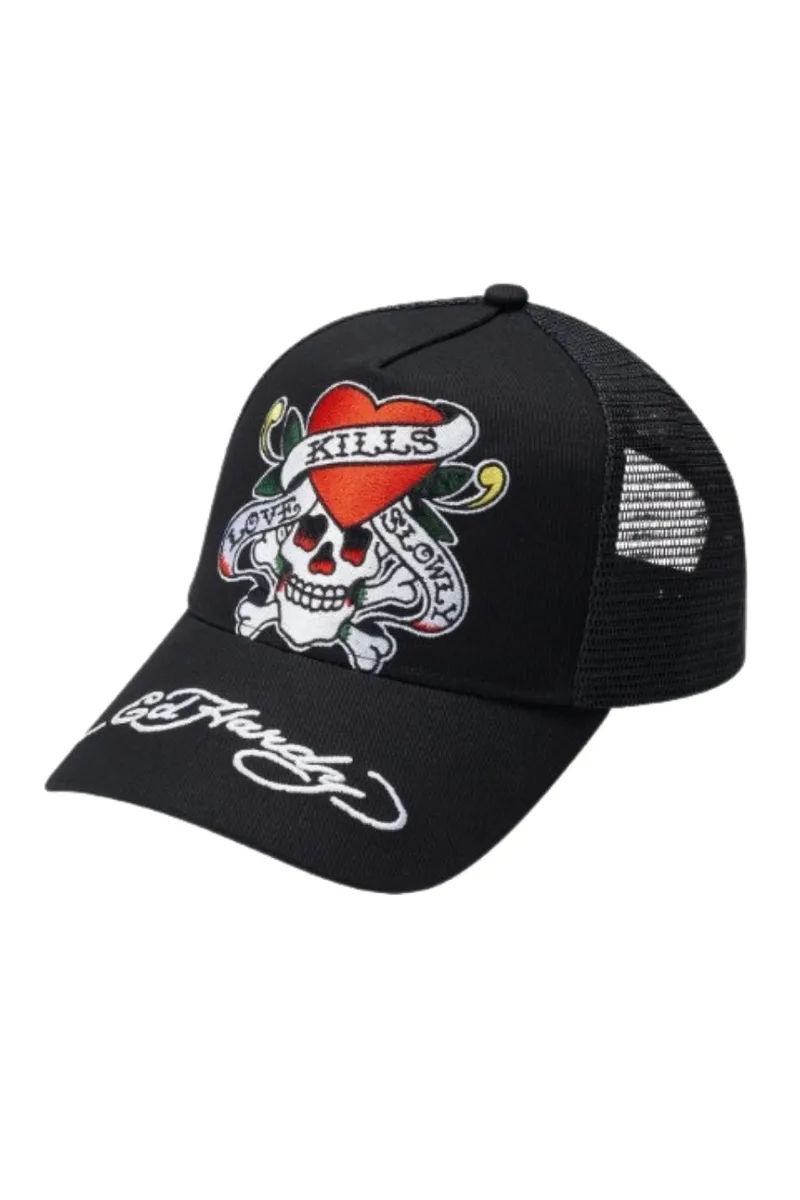 Ed Hardy Trucker Καπέλο Love Slowly - Μαύρο-ED2209-BLACK
