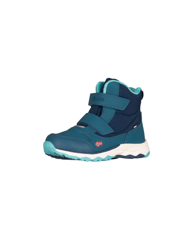 Trollkids Kids Hafjell Winter Boots waterproof snow boots with Velcro closure blue 264102