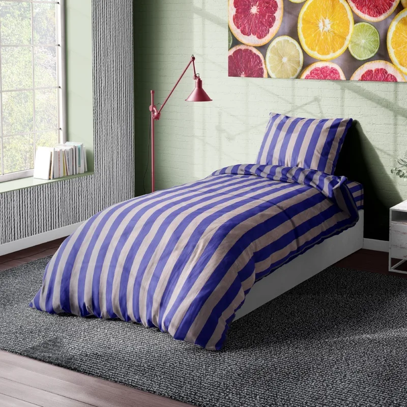 Σετ Σεντόνια Μονά 3 Τεμαχίων Dimcol Stripes 157 Purple-Grey 160x240