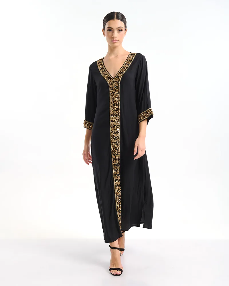 Καφτάνι BLE Maxi Με Χρυσές Πούλιες & Κέντημα