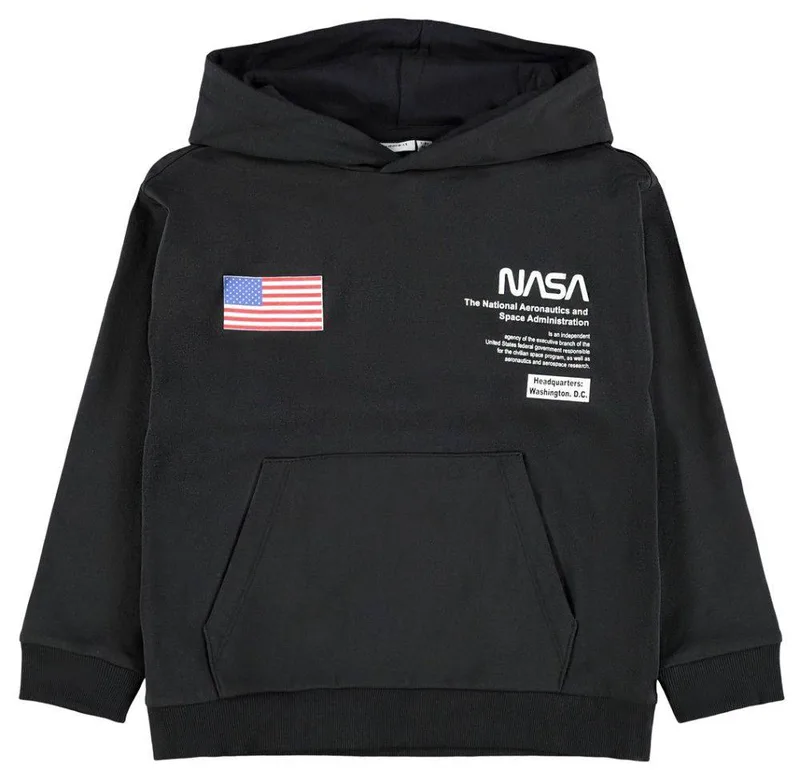 HOODIE NAME IT 13196656 NKMNASA ΜΑΥΡΟ (146-152 CM)-(11-12 ΕΤΩΝ)
