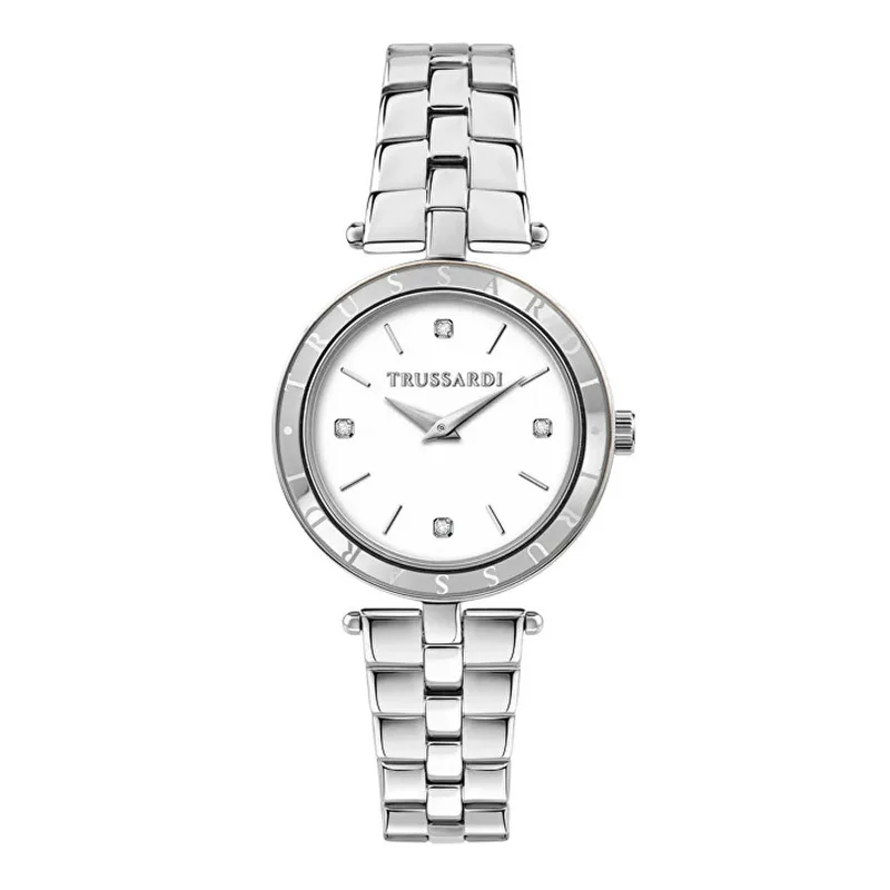 TRUSSARDI T-Shiny Crystals Silver Stainless Steel Bracelet R2453145515