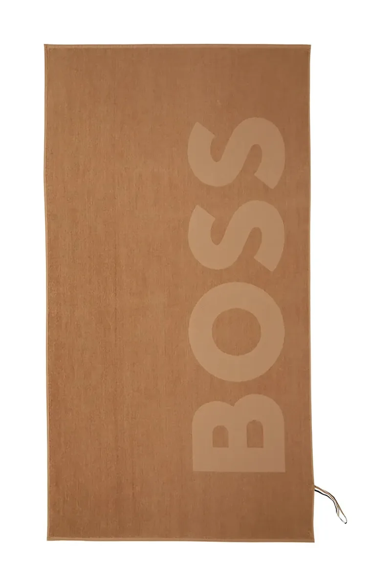 Βαμβακερή πετσέτα θαλάσσης BOSS ZUMA Camel 100 x 180 cm