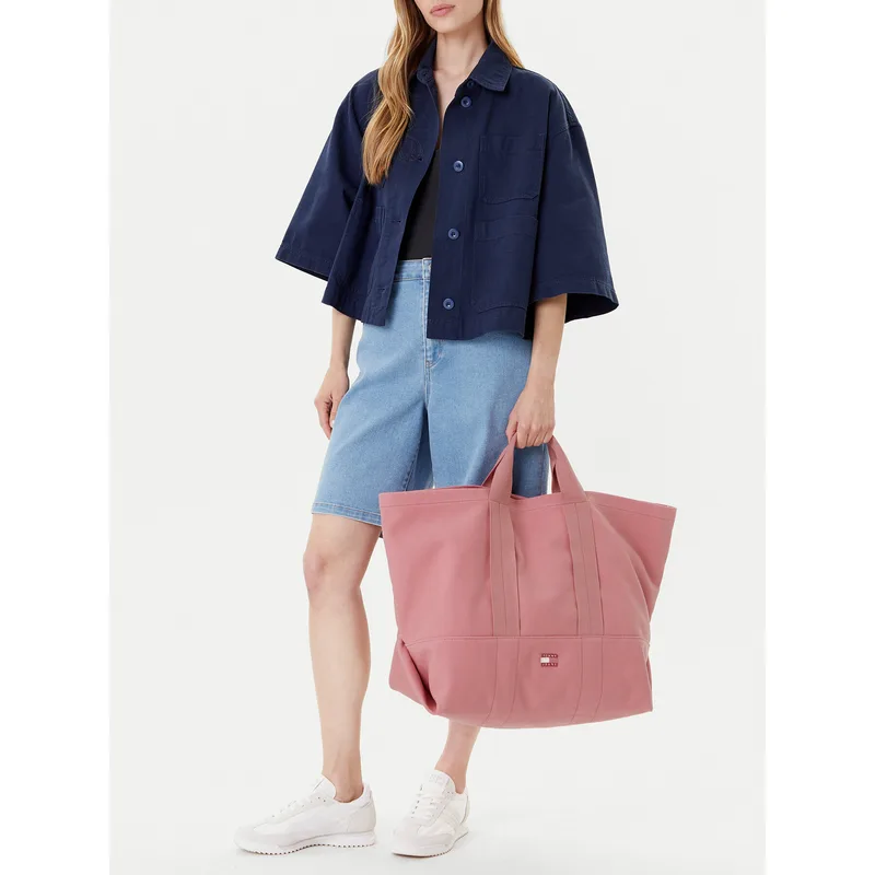 Τσάντα Tommy Jeans Tjw Tote Edition Canvas AW0AW17542 Ροζ