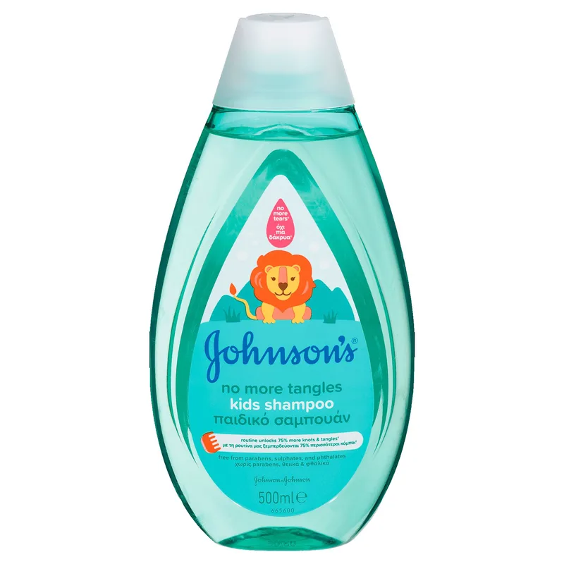 Johnson's no More Tangles Kids Shampoo Ξεμπλέκει τους Κόμπους Αφήνοντας τα Μαλλιά Καθαρά Λεία και Απαλά 500ml