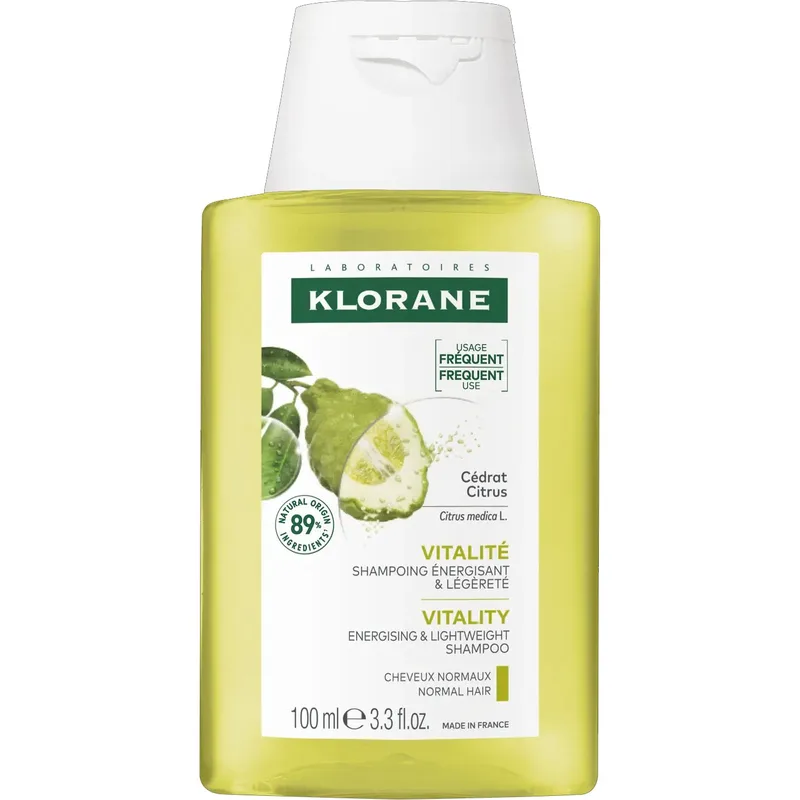 Klorane Citrus Shampoo Normal to Oily Hair Σαμπουάν με Κίτρο για Κανονικά ή Λιπαρά Μαλλιά Travel Size 100ml