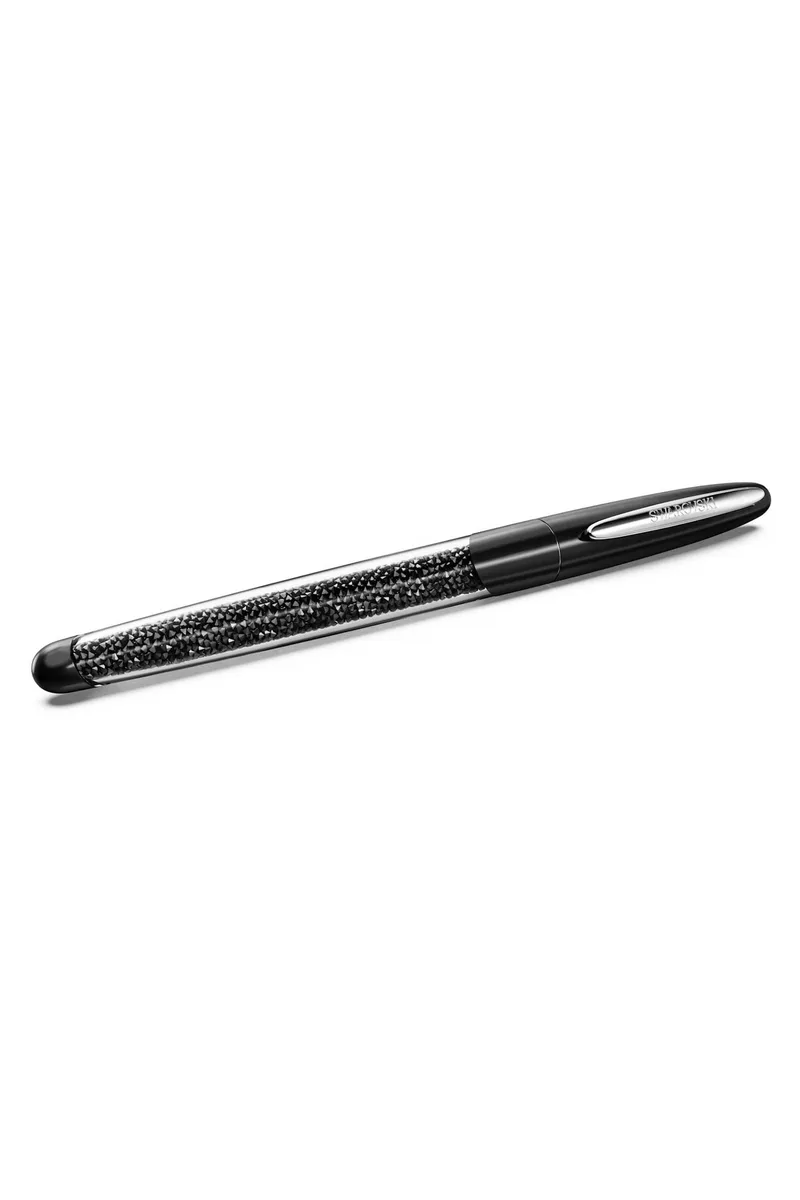 Swarovski γυναικείο στυλό rollerball μαύρο, επιμετάλλωση χρωμίου "Crystalline" - 5717137