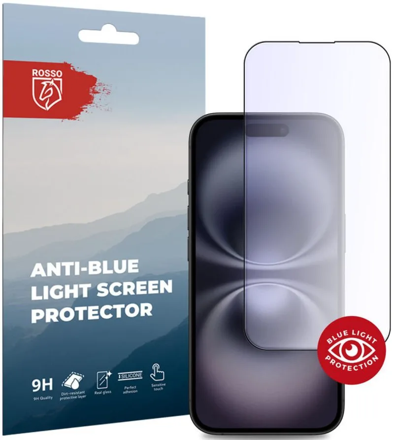Tempered Glass iPhone 16 Κόκκινο Anti-Blue Light FullFace Αντιχαρακτικό Γυαλί Προστασίας Οθόνης - Black (8719246460982)