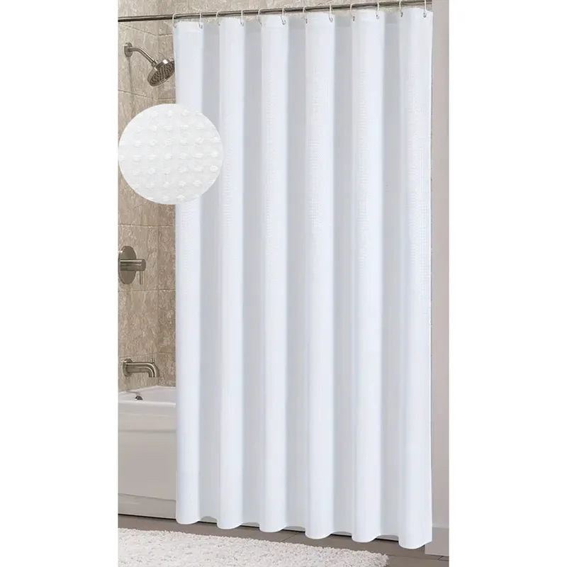 Κουρτίνα Πολυεστερική 180x180cm 115Gsm Με 12 Κρίκους Σε Άσπρο Χρώμα