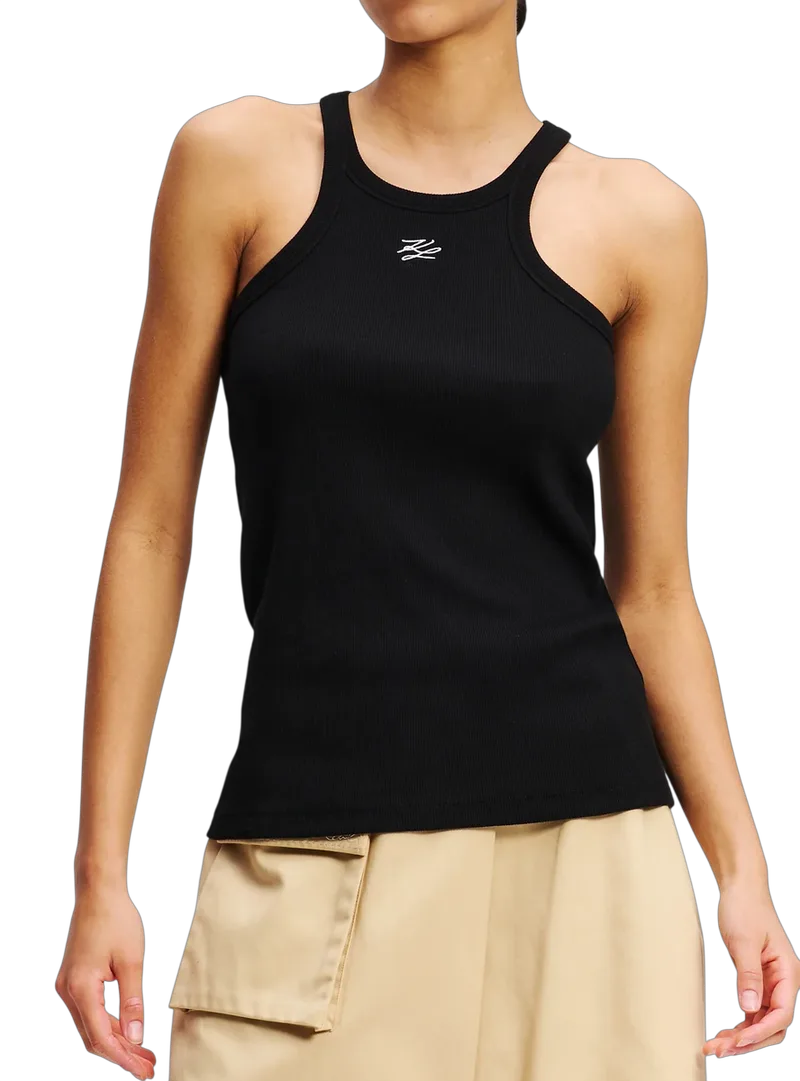 Γυναικείο Tank Top Μαύρο Karl Lagerfeld B2W17003-998 BLACK/WHITE