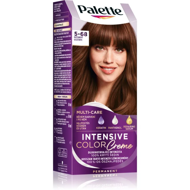 Schwarzkopf Palette Intensive Color Creme μόνιμη βαφή μαλλιών απόχρωση 5-68 R4 Chestnut 1 τμχ