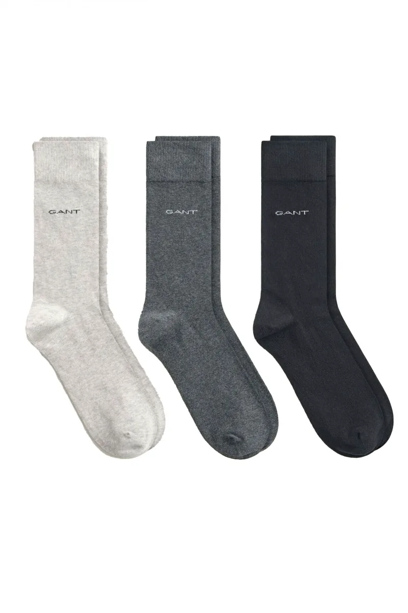 GANT ΚΑΛΤΣΕΣ ΣΕΤ 3 ΤΕΜ 105 MULTICOLOR SOFT COTTON ΜΑΥΡΟ ΓΚΡΙ