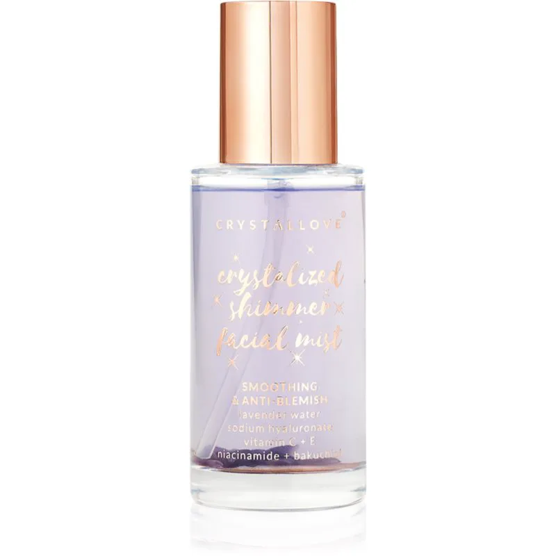 Crystallove Amethyst Shimmer Facial Mist ομίχλη προσώπου για να καταπραύνει την επιδερμίδα πρόσωπου 100 ml