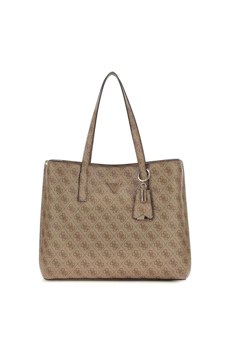 Guess γυναικεία τσάντα tote με all-over logo print "Meridian II" - HWSG6974230 Καφέ Ανοιχτό