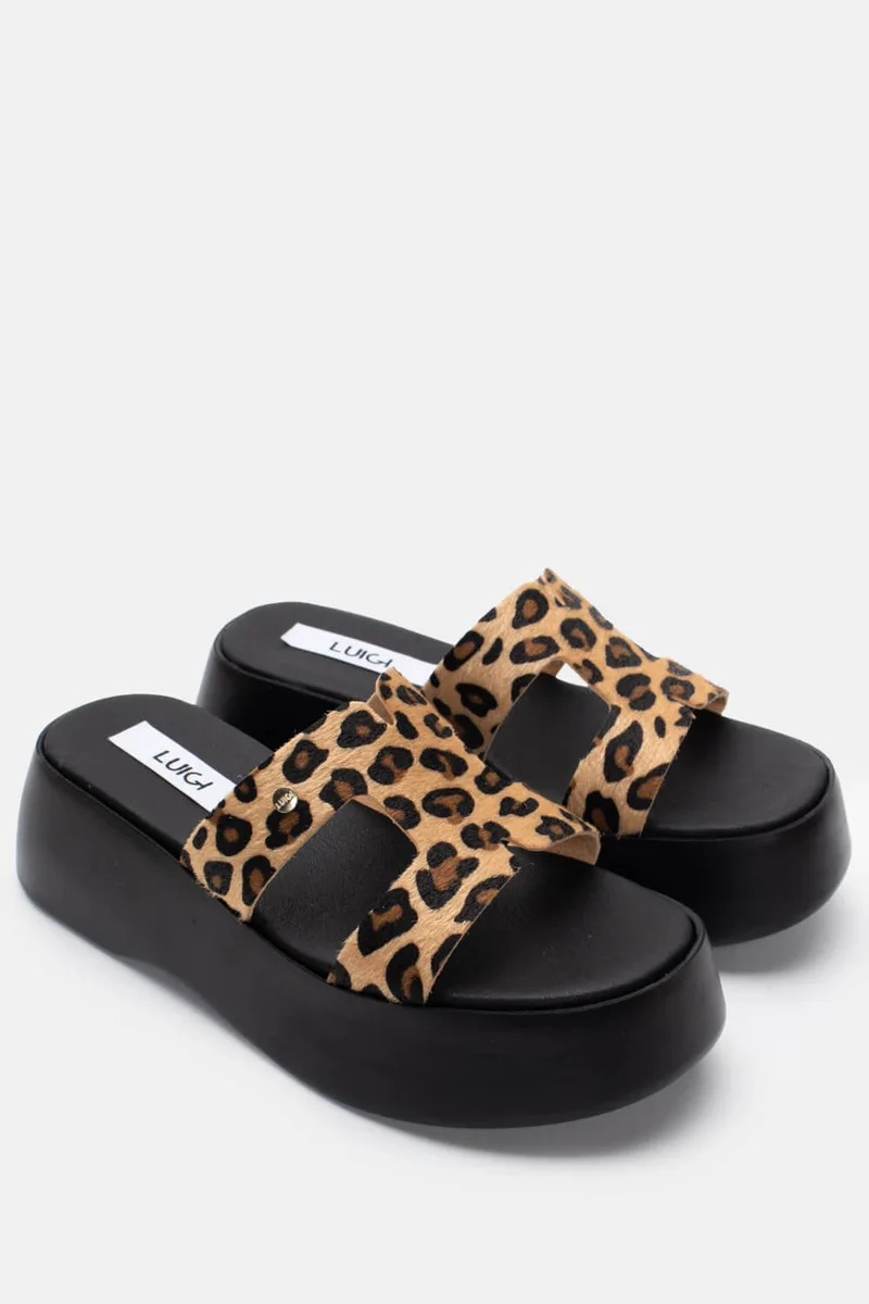LUIGI DESIGN - Πλατφόρμες με Ανοίγματα στο Πλάι - Animal Print