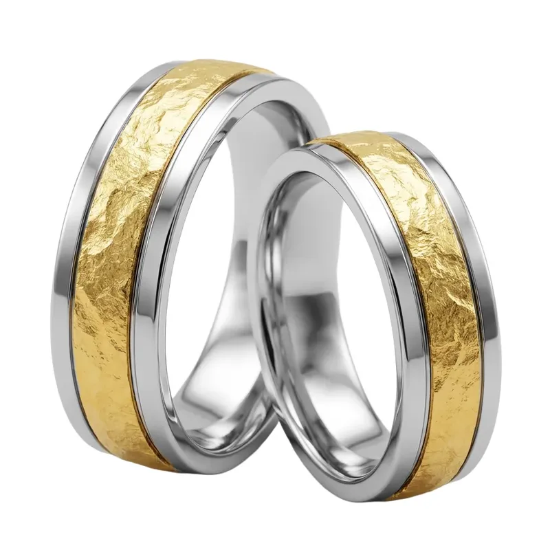 Δίχρωμη Βέρα 14 K BR0320 Χρυσός 14 Καράτια μεμονωμένο τεμάχιο