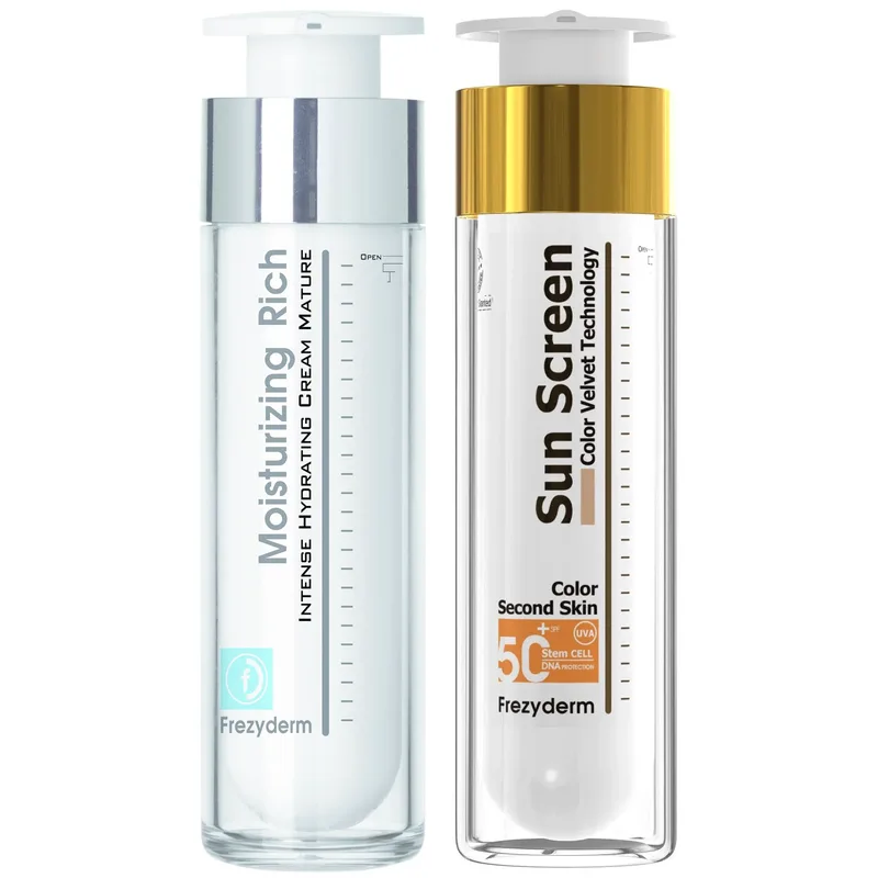 Σετ Frezyderm Moisturizing Rich Cream 50ml & Sun Screen Color Velvet Spf50+, 50ml