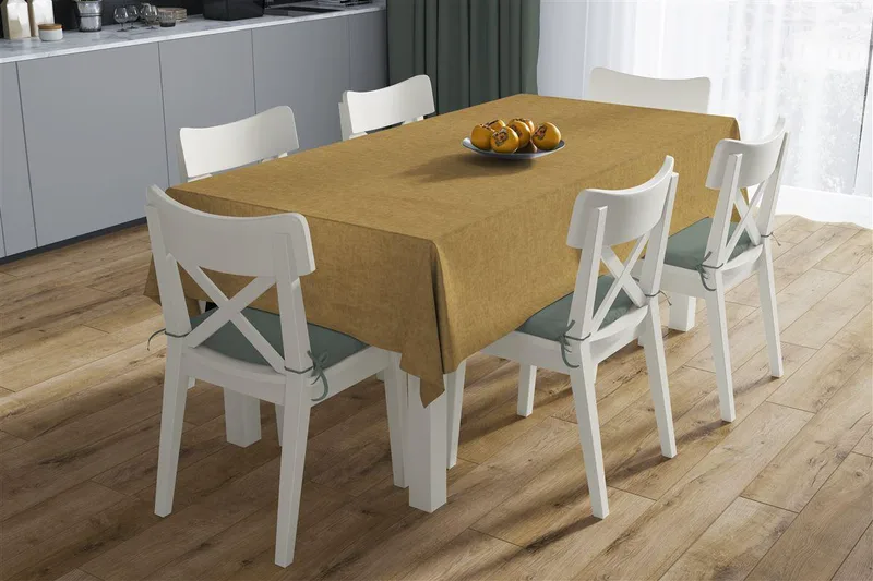 Τραπεζομάντηλο Μονόχρωμο Polycotton Αλέκιαστο 140x180εκ. Panama Mustard DimCol (Ύφασμα: 70% Βαμβάκι-30% Polyester, Χρώμα: Μουσταρδί) - DimCol - 19328805883000MD
