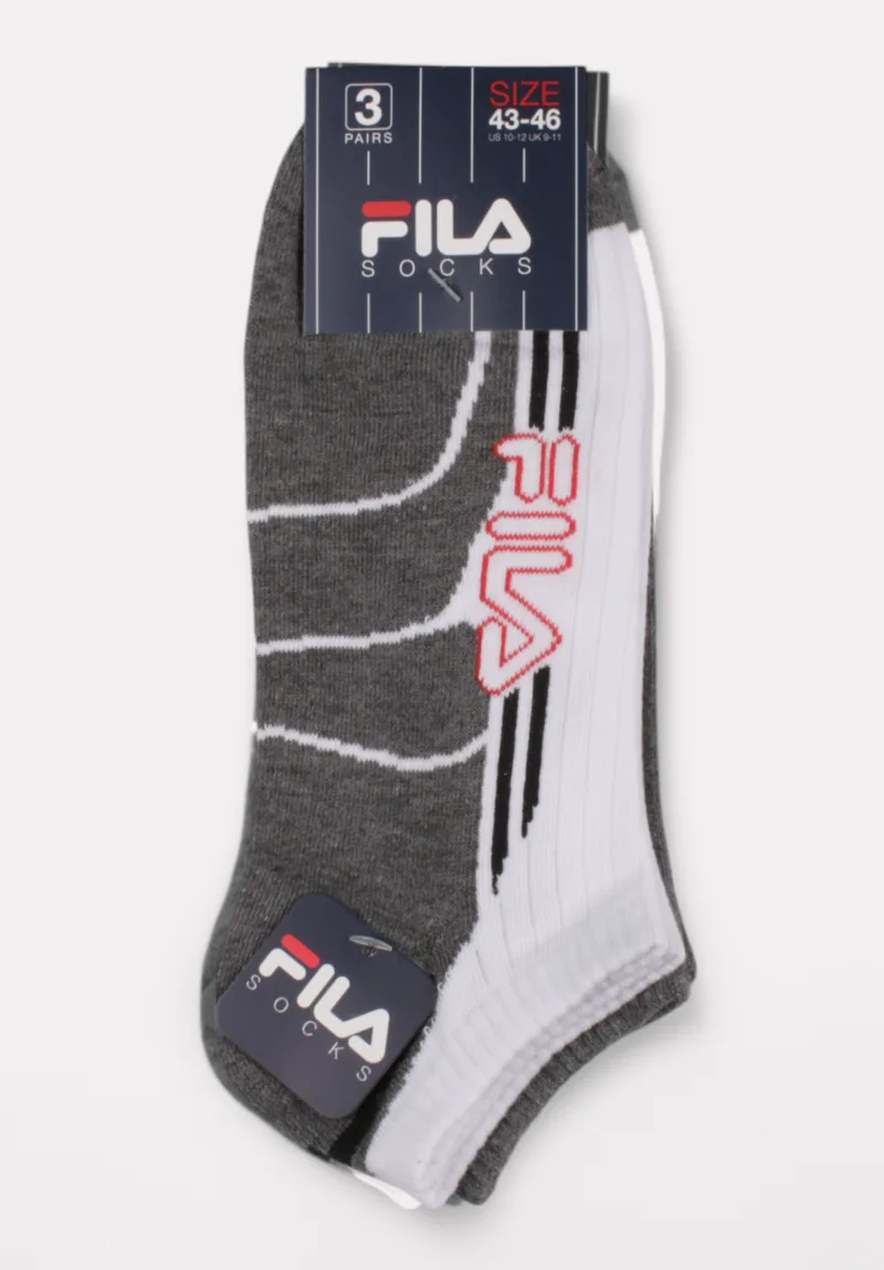 Fila Invisible Socks White/Gray/Black F2527-350-Πολύχρωμο