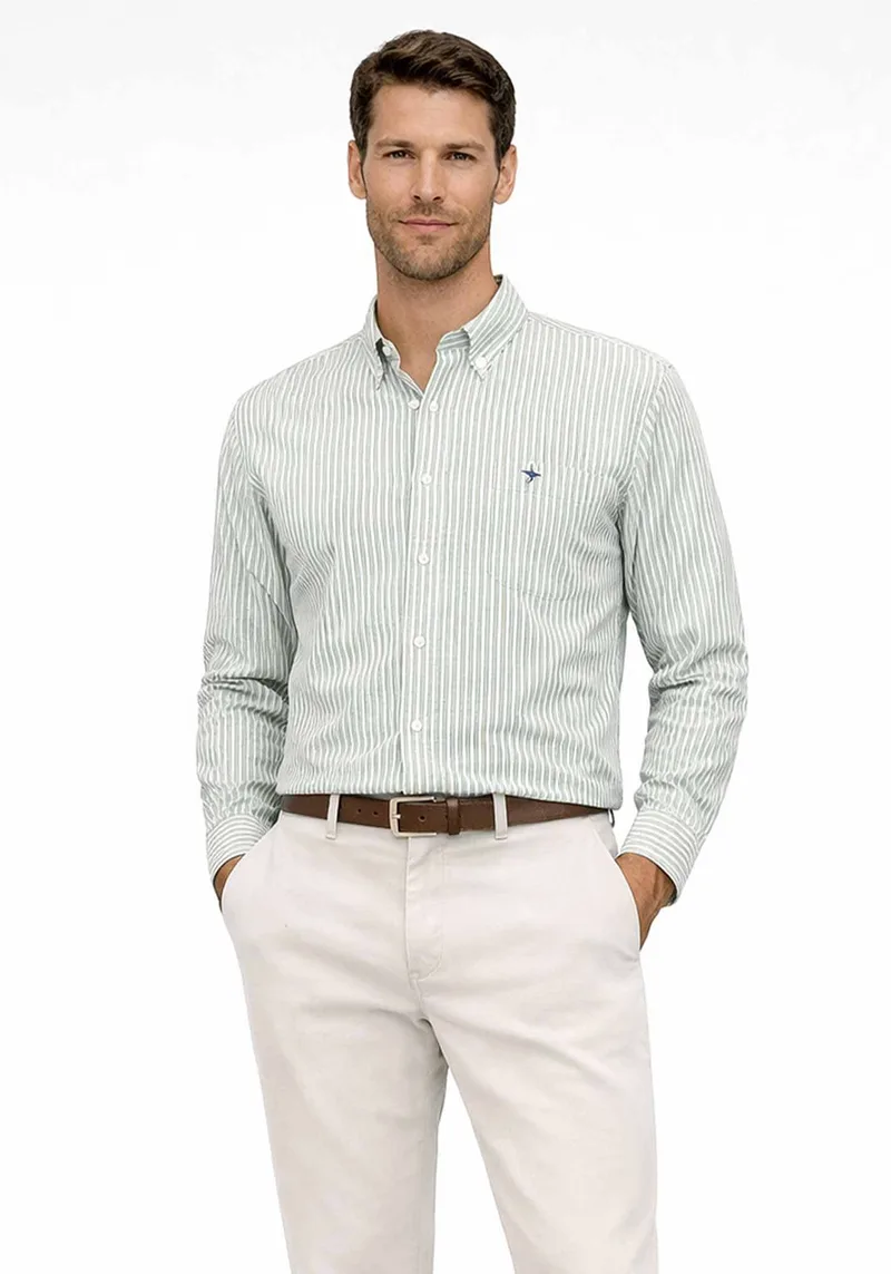 Fynch Hatton Πουκάμισο Soft Oxford - 1613 8440 740 Avocado