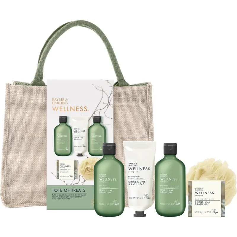 Baylis & Harding Wellness. Energise σετ δώρου καλλυντικό τσαντάκι Ginger, Lime & Basil Leaf
