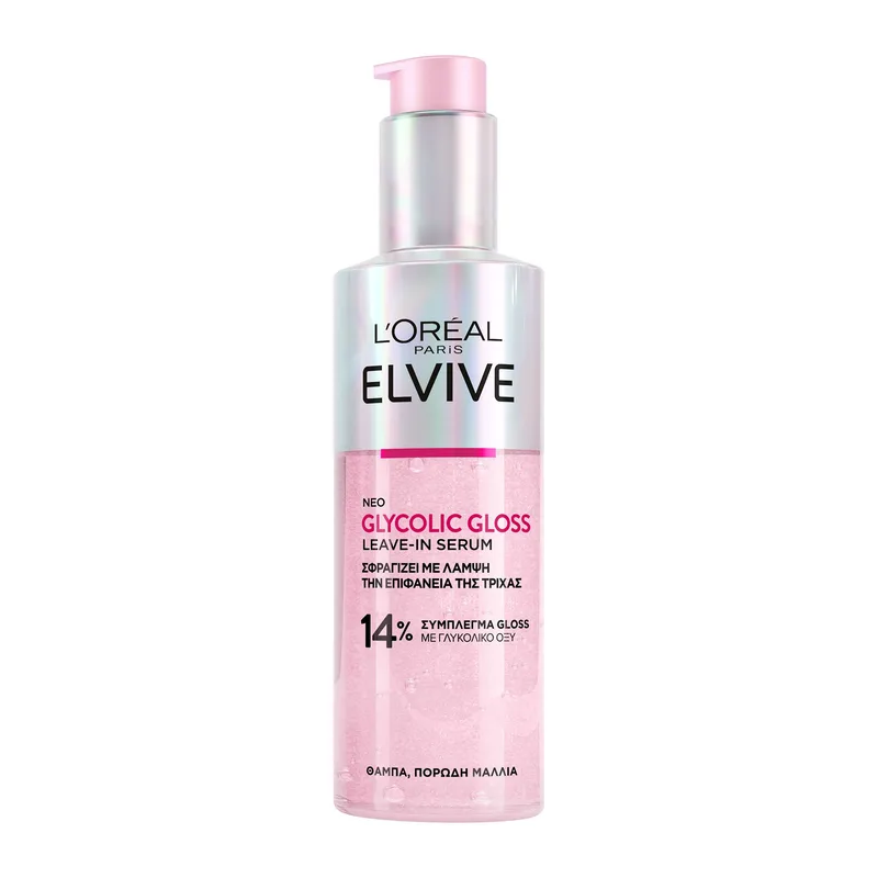 L'Oreal Paris Elvive Glycolic Gloss Leave-in Serum Ορός για Λάμψη & Λείανση των Μαλλιών με Γλυκολικό Οξύ 150ml