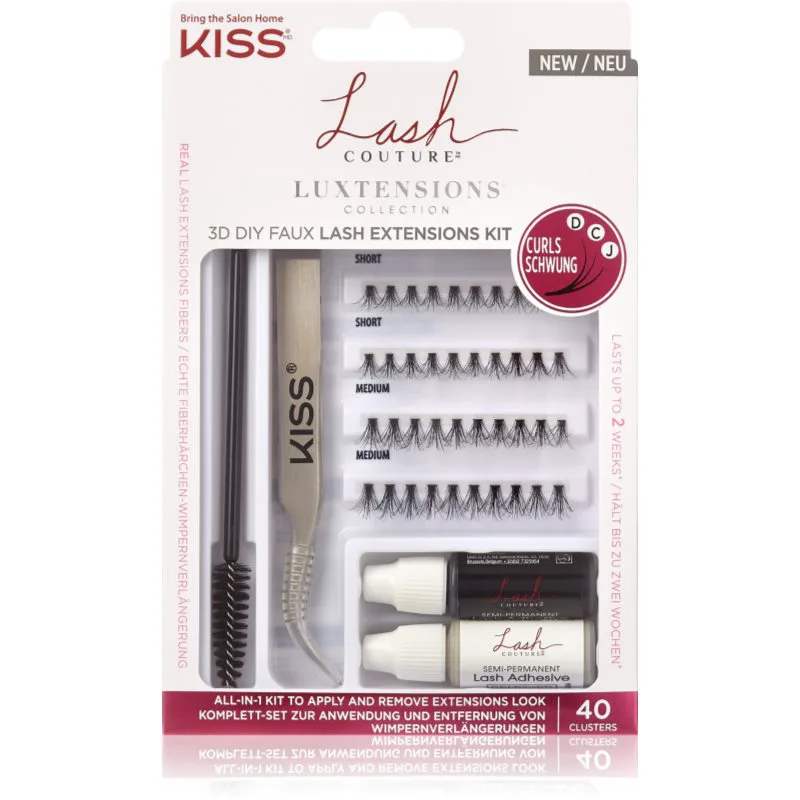 KISS Lash Couture LuXtensions σετ αξεσουάρ για την εφαρμογή τεχνητών βλεφαρίδων 40 τμχ