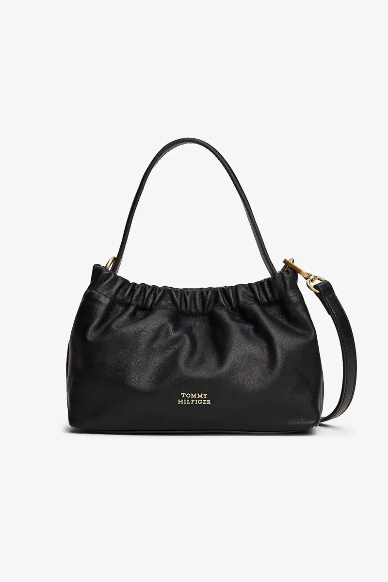 Tommy Hilfiger γυναικείο τσαντάκι ώμου/crossbody με αλυσίδα και μεταλλικό λογότυπο - AW0AW18306 Μαύρο