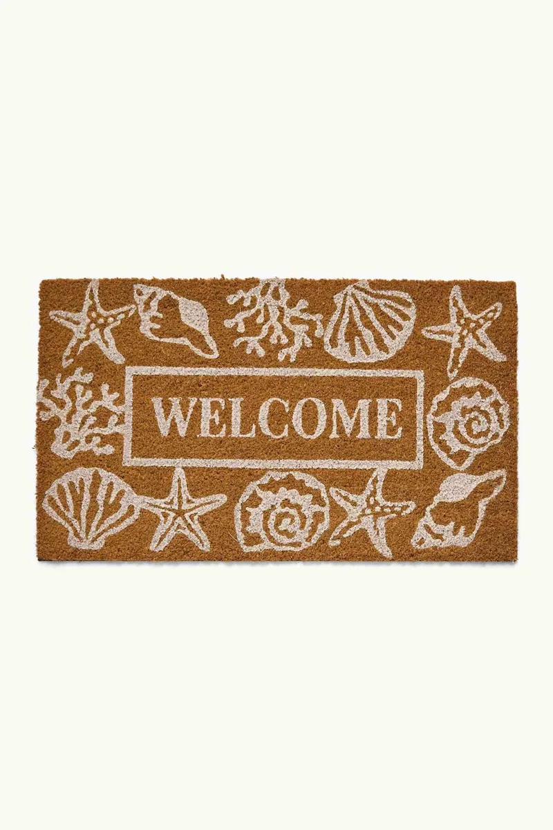 Coincasa χαλάκι εξώπορτας με σχέδιο κοχύλια 73 x 43 cm - 006813289 Καφέ