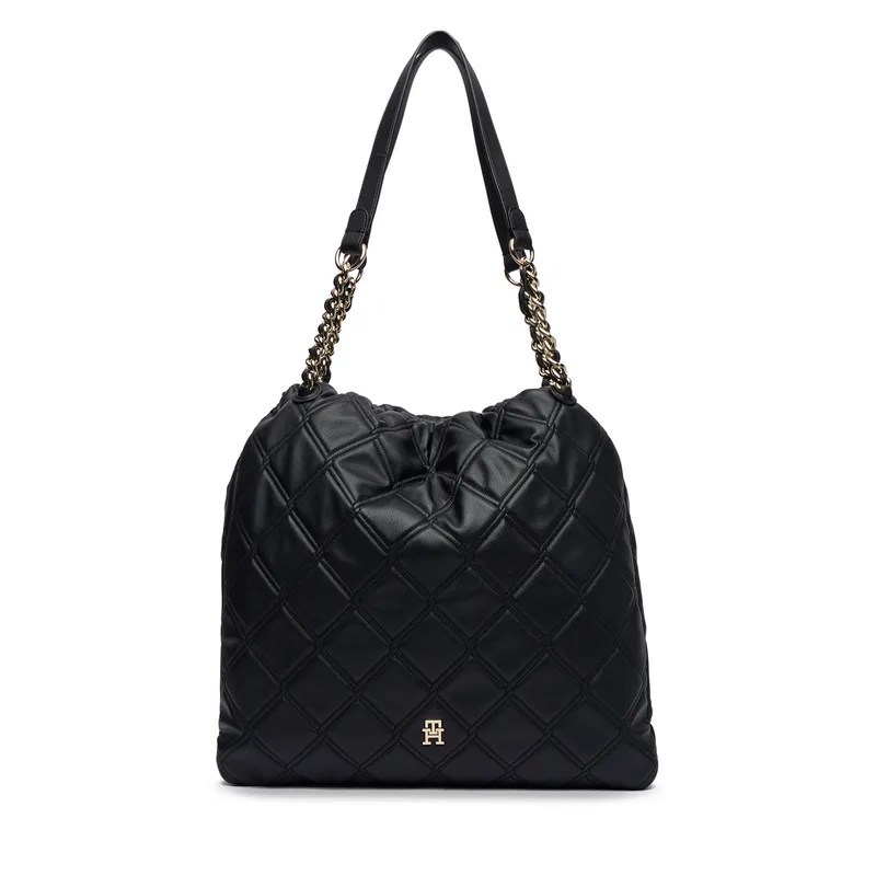 Τσάντα Tommy Hilfiger Th Feminine Tote AW0AW18719 Μαύρο