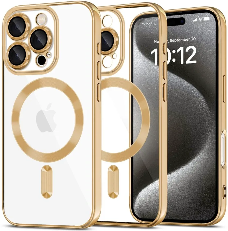Θήκη Apple iPhone 16 Pro - Tech-Protect MagFlex Διάφανη Σιλικόνης με MagSafe - Shiny Χρυσό (5906302311408)