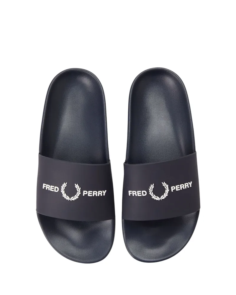 Fred Perry Branded Slides Ανδρικές Παντόφλες B2320-608 Μπλε