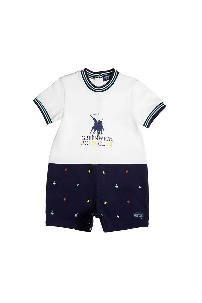 Alouette βρεφικό πικέ φορμάκι "Greenwich Polo Club" (1-12 μηνών) - 00580952 Μπλε Σκούρο