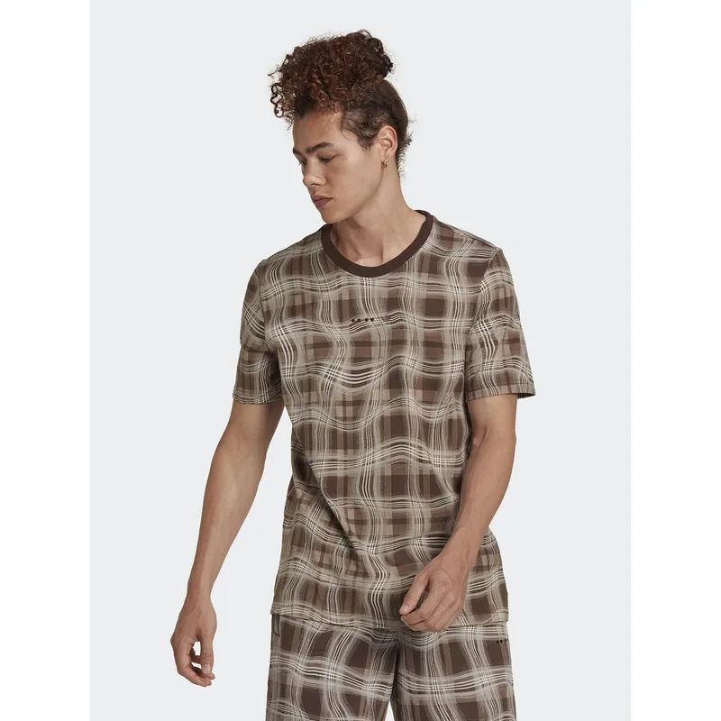 adidas T-Shirt Reveal Allover Print HK2744 Καφέ Regular Fit