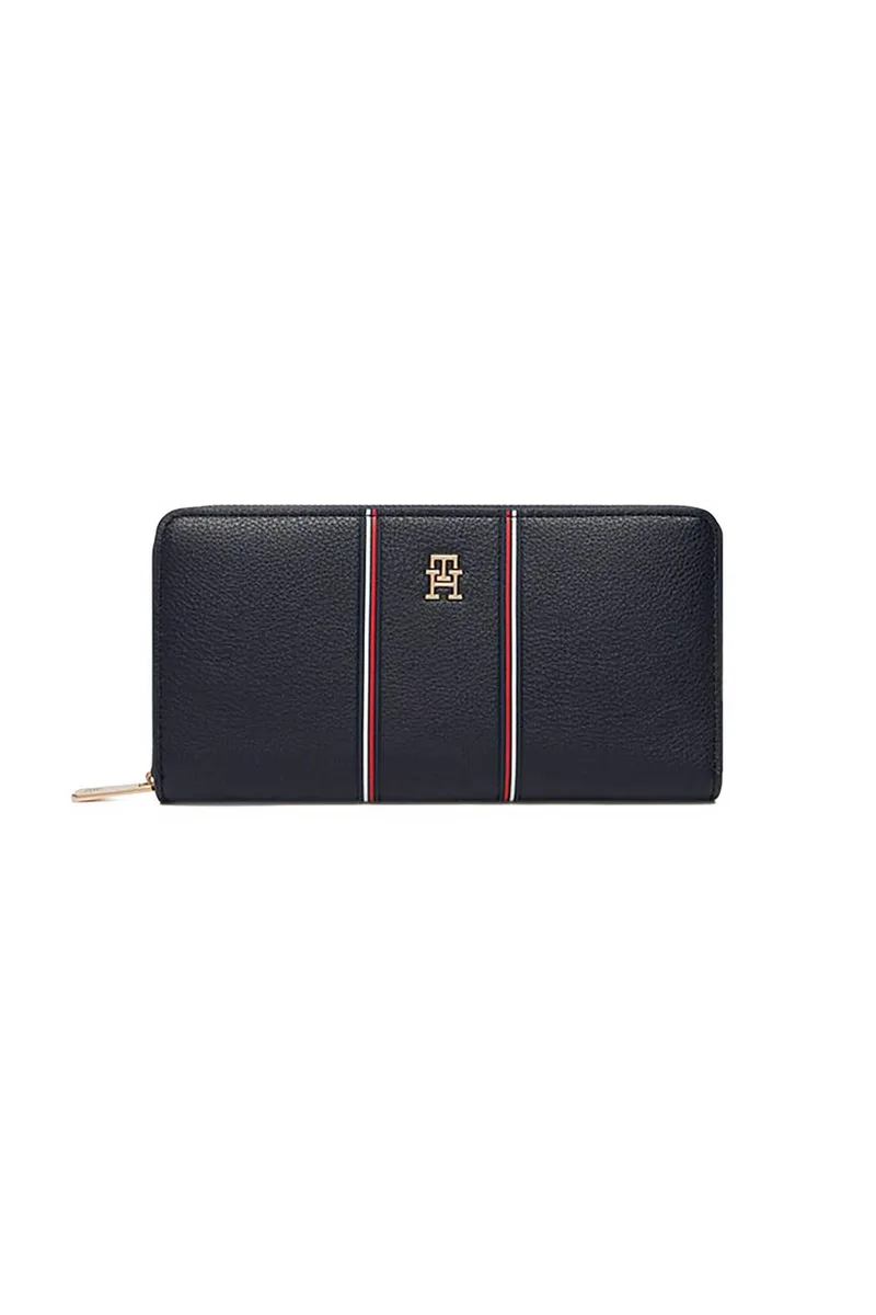 Tommy Hilfiger γυναικείο πορτοφόλι με μεταλλικό μονόγραμμα - AW0AW18654 Σκούρο Μπλε