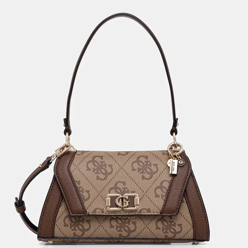 GUESS KARNILLA LOGO FLAP SHLDR BAG ΤΣΑΝΤΑ ΓΥΝΑΙΚΕΙΟ HWOS9901190 LATTE LOGO/BROWN
