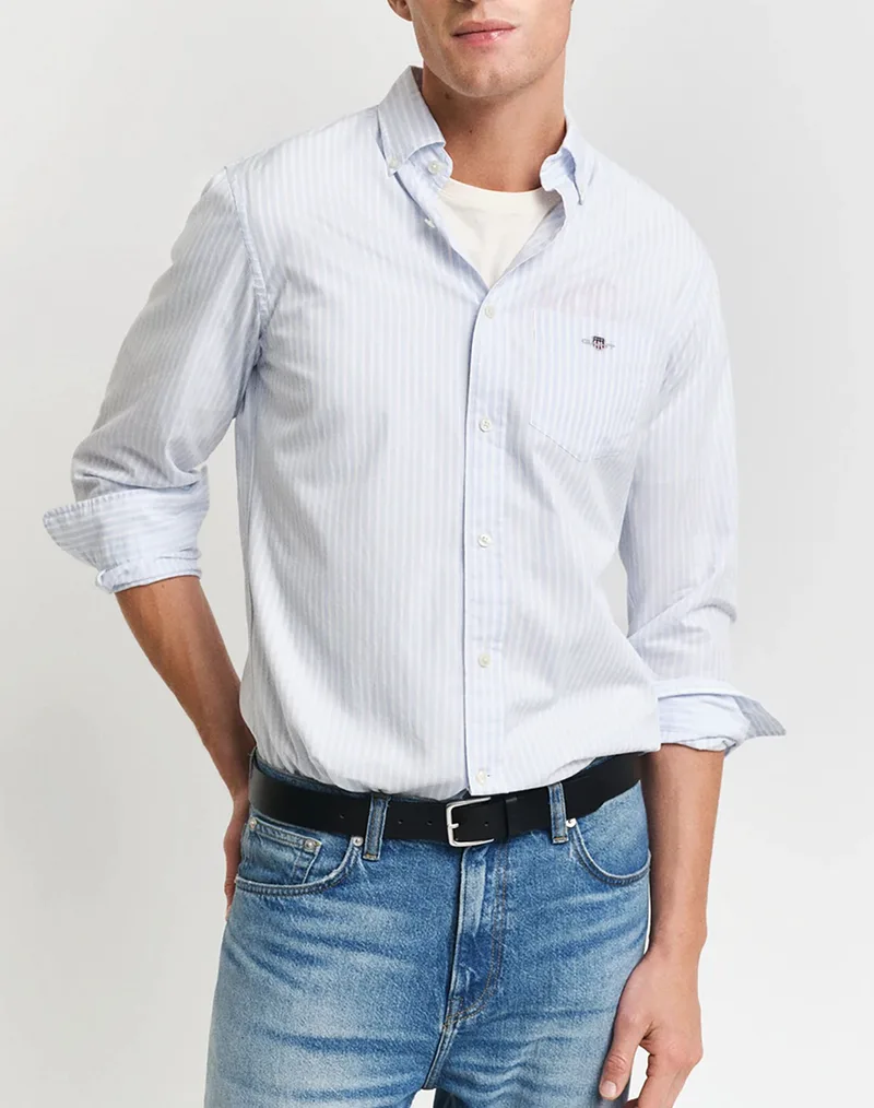 GANT ΠΟΥΚΑΜΙΣΟ ΜΜ REG POPLIN STRIPE SHIRT 3G3000130-455 LightBlue
