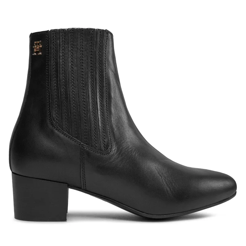 Μποτάκια Tommy Hilfiger Essential Leather Boot FW0FW07759 Μαύρο