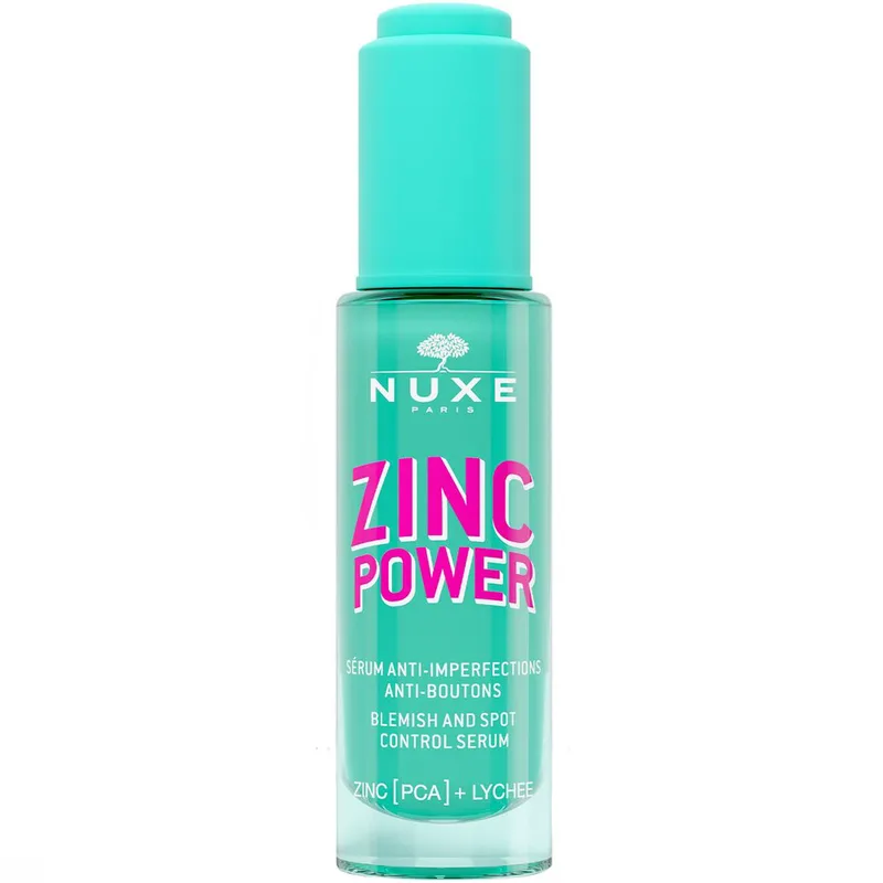 Nuxe Zinc Power Blemish & Spot Control Serum Ορός Προσώπου Κατά των Ατελειών & των Μαύρων Στιγμάτων, Εμπλουτισμένος με Ψευδάργυρο [PCA] & Εκχύλισμα Λίτσι για Επιδερμίδες με Τάση για Ακμή 30ml