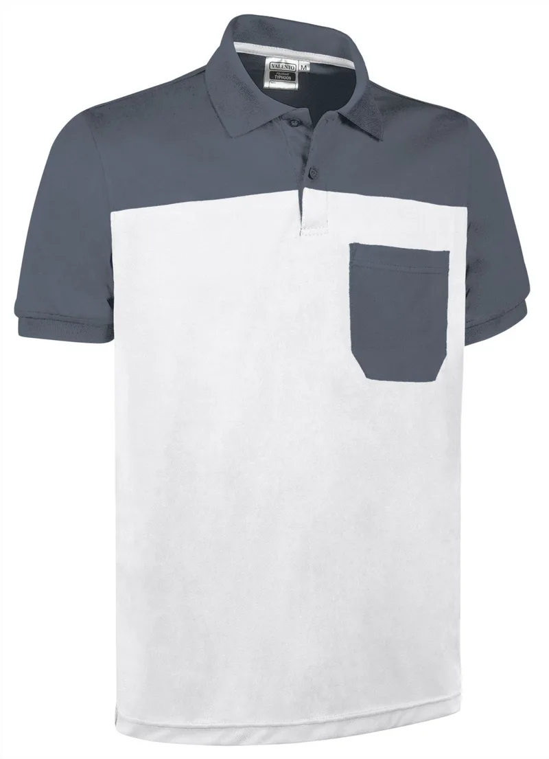 Κοντομάνικο Polo Shirt TYPHOON Valento POVATYPBG White-Cement Grey